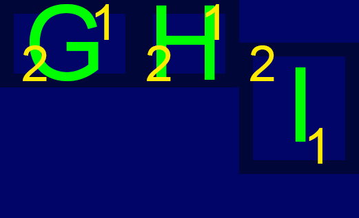 Image, map(blue color). Room G,H,I. Food