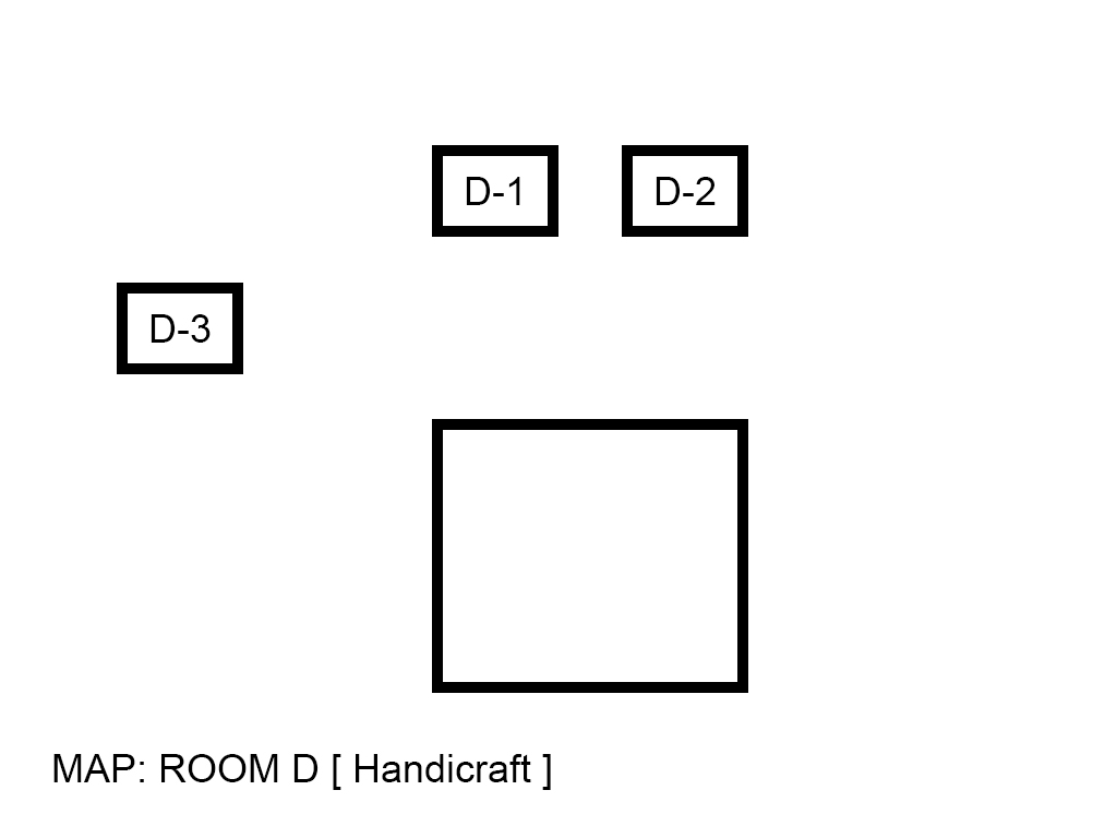 Image, map. Room D(D1~D3). Handicraft
